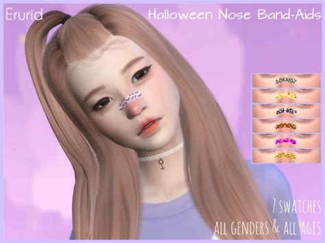 The Sims Resource Halloween Nose Band Aids By Erurid • Sims 4 Downloads