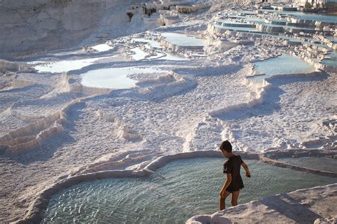Pamukkale White Cliff Pools In Turkey Turkish Travertines Pamukkale