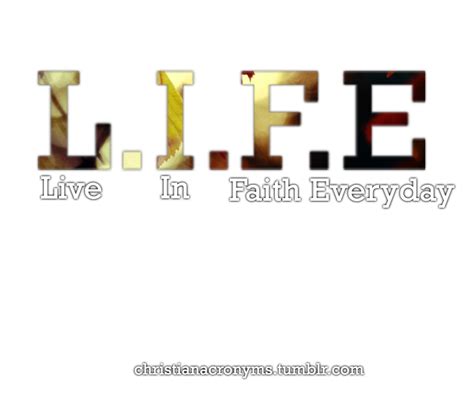 Live In Faith Everyday Christian Pictures Acronym Words