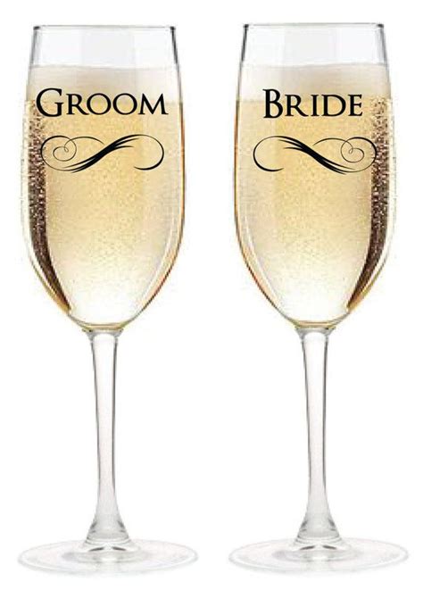Bride And Groom Toasting Flutes Custom Engraved Champagne Glasses Personalized Ch
