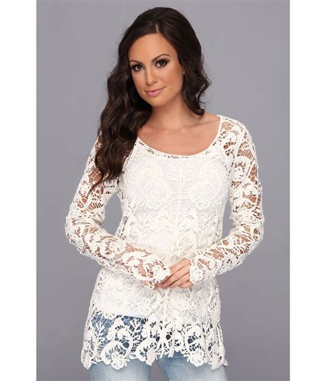 Lyst - Stetson Crochet Lace Tunic in White