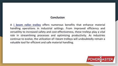 Ppt Exploring The Benefits Of I Beam Trolleys Powerpoint Presentation