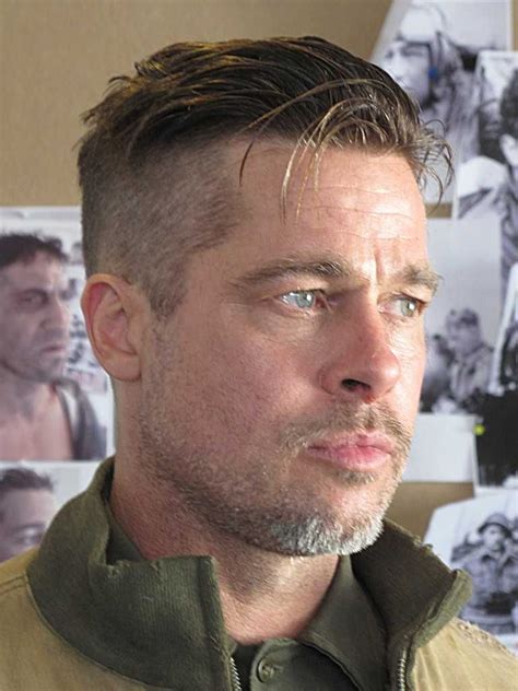 However, the closely shaved sides and. Fury Brad Pitt (With images) | Mens hairstyles short, Mens ...