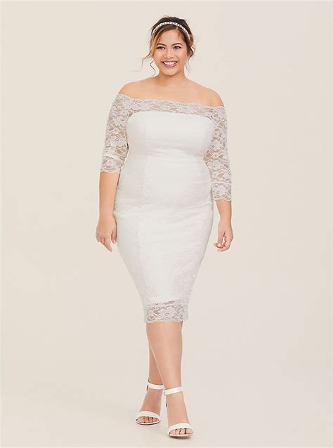 Special Occasion Ivory Lace Off Shoulder Bodycon Dress In 2021 White