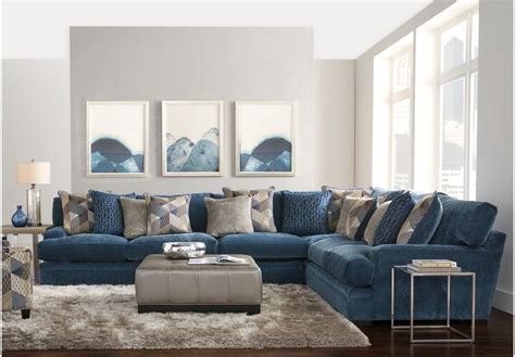Cindy Crawford Home Beverlywood Navy 4 Pc Sectional Living Room Sets