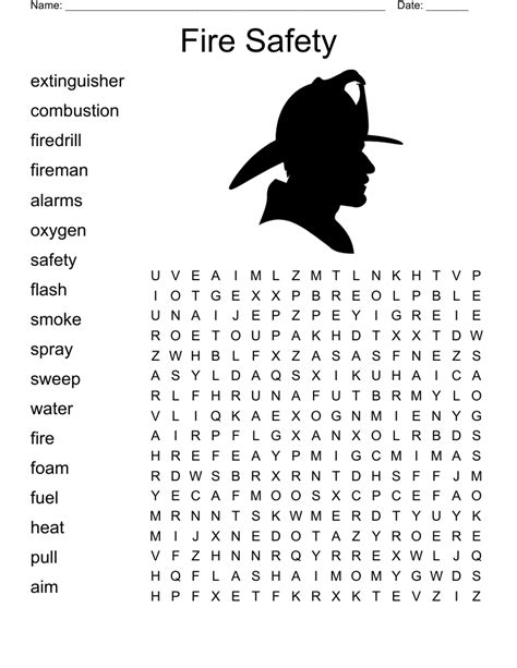 Fire Safety Word Search Puzzle Free Printable Templates