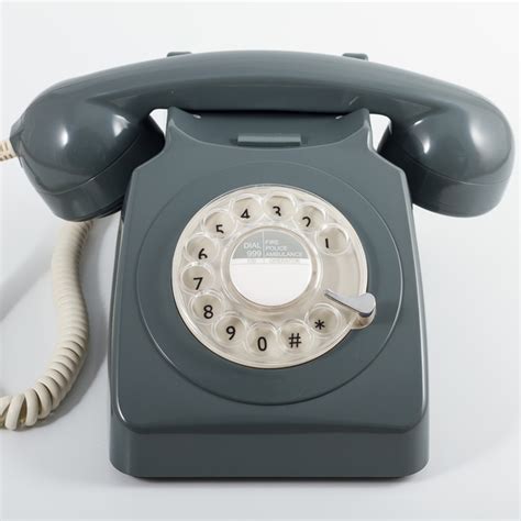 746 Retro Rotary Dial Phone In Grey Gpo Cuckooland