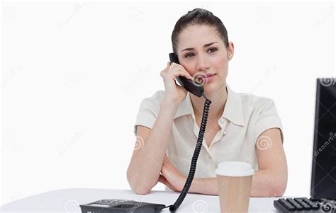 Secretary Answering The Phone Stock Image Image Of Device Confident 22693057