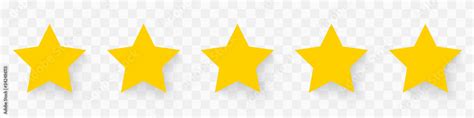 5 Gold Stars Quality Rating Icon Five Yellow Star Product Quality