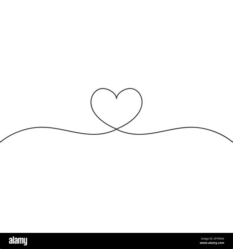 Line Art Heart Vector Illustration Isolated On White Background