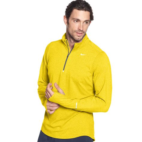 Nike Pullover Element Half Zip Shirt In Yellow For Men Sonic Yellow