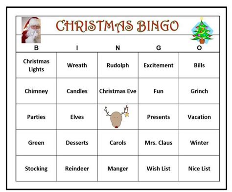 Christmas Party Bingo Game 60 Cards Christmas Bingo Words Etsy