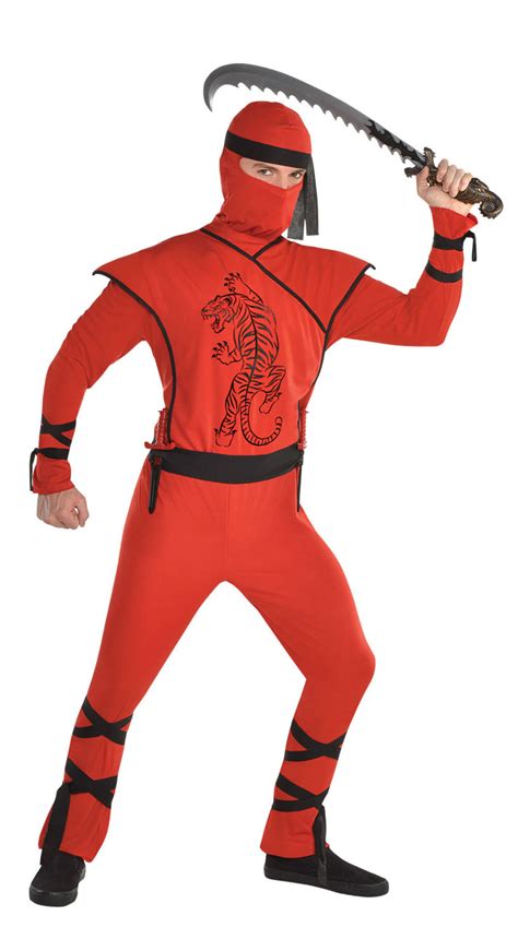 Red Ninja Mens Costume Tv Book And Film Costumes Mega Fancy Dress