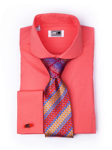 Dress Shirts Ds447 Salmon Square Shoes Sunday Clothes Fancy Dresses Long Well Dressed Men