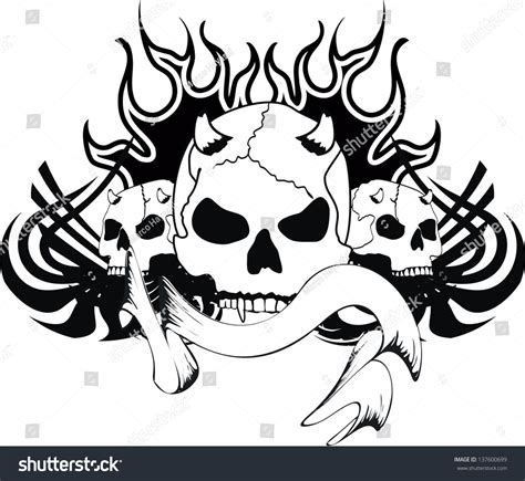 Skull Tribal Tattoo Vector Format Very 스톡 벡터로열티 프리 137600699