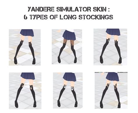 Yandere Simulator Skin 6 Types Of Long Stockings By Hairblue On Deviantart