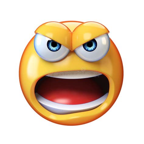 Angry Emoji Shouting Isolated On White Background Mad Emoticon Yelling