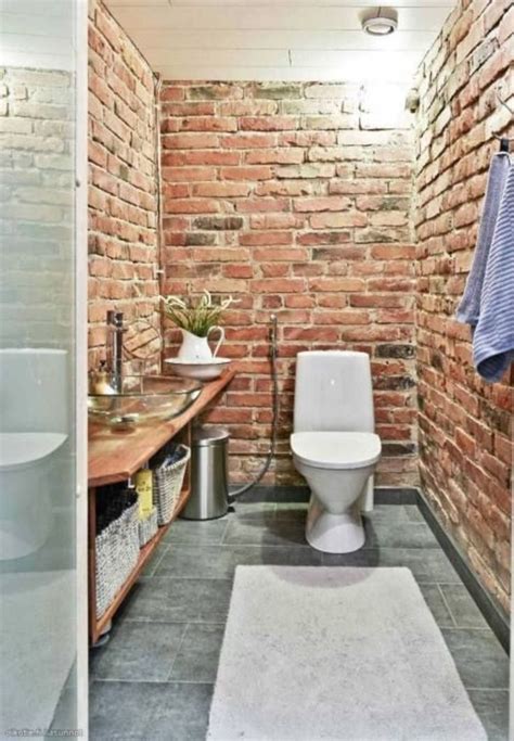 Exposed Brick Bathroom Ideas You Must See Shairoomcom Baño De