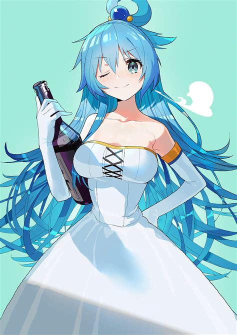 Konosuba Anime Aqua Blue Konosuba Hd Phone Wallpaper Peakpx