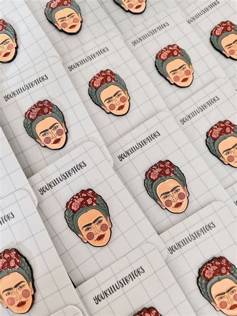 frida kahlo enamel pin the first collection of pins by yourillustrators badge pin brooch