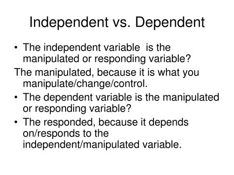 PPT - Dependent Vs. Independent Variable PowerPoint Presentation, free ...