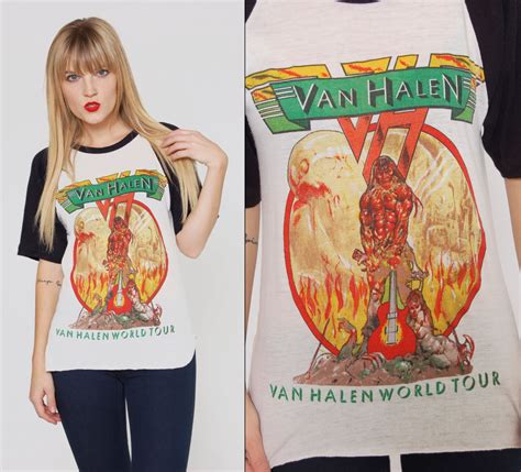 Vintage 1970s Van Halen T Shirt 1979 Concert Jersey Rock Tee