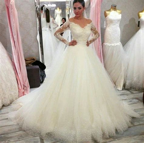Discount2015 Long Sleeves Wedding Dresses Off The Shoulder Wedding