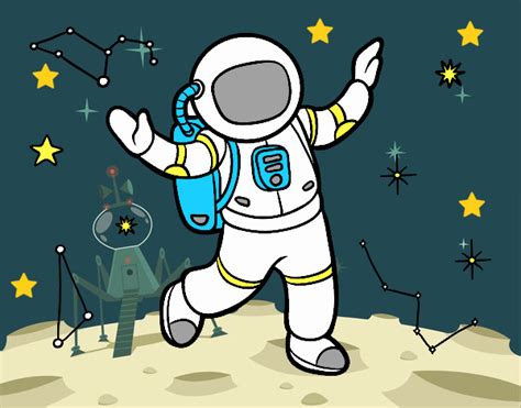 Dibujo De Un Astronauta En El Espacio Estelar Pintado Por En Dibujos