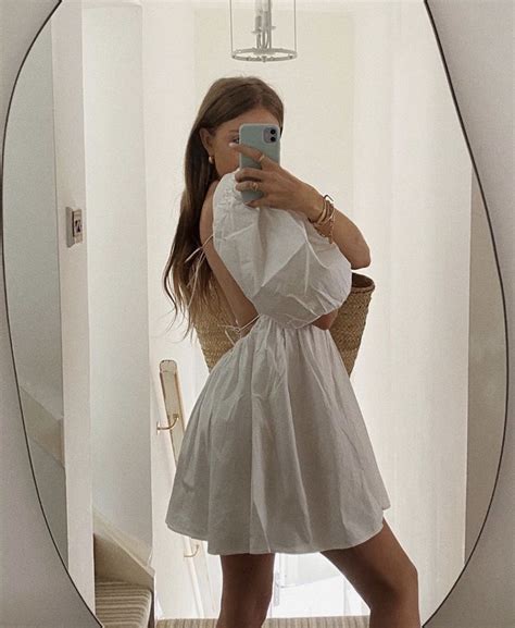 Mirror Selfie White Dress Summer Fashion Outfits Fashion