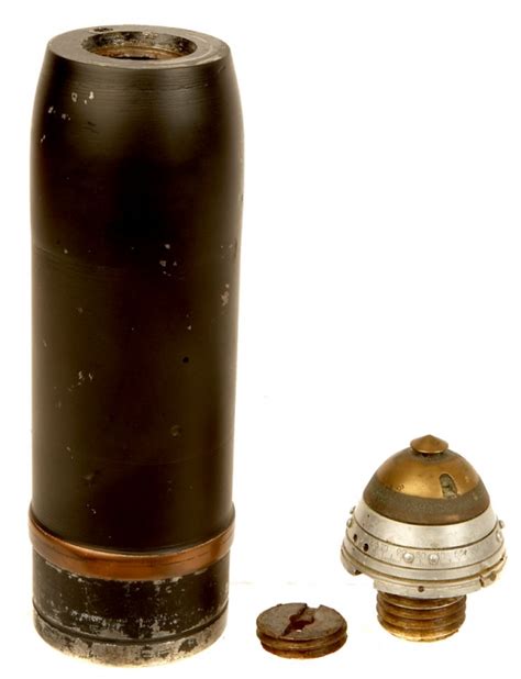 Very Rare Inert Ww1 Russian 76mm Shell And Fuse Militaria