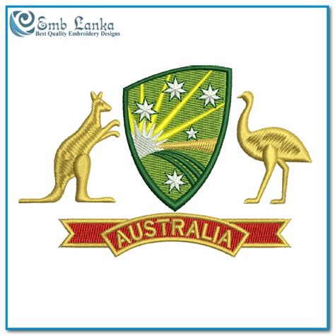 Australia National Cricket Team Logo 3 Embroidery Design Emblanka