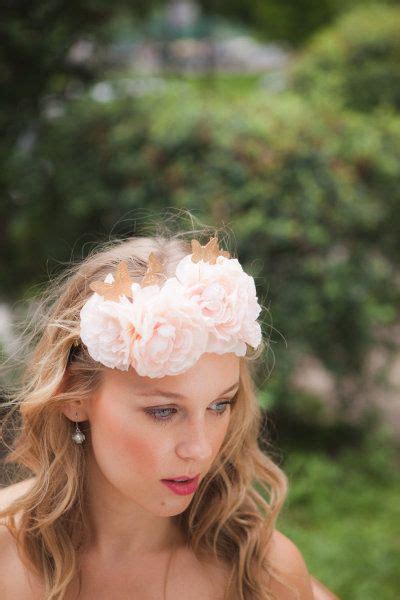 Floral Crown Bridal Crown Pink Floral Crown Wedding Crown Butterfly