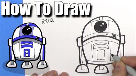 How To Draw Cute Cartoon R2d2 Droid Easy Chibi Step By Step