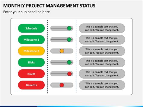 Monthly Project Management Status Powerpoint Ppt Slides