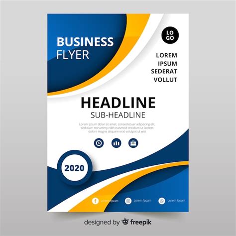 Modern Business Flyer Template With Abstract Design Free Vector