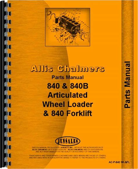 Allis Chalmers 840b Wheel Loader Parts Manual