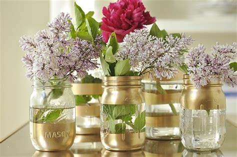 Diy Gold Mason Jar Flower Vases Your Homebased Mom