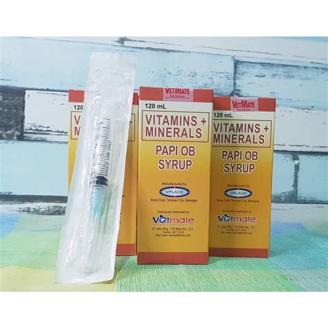 Papi Ob Syrup Vitamins And Minerals 120ml With 1 Free Syringe Shopee