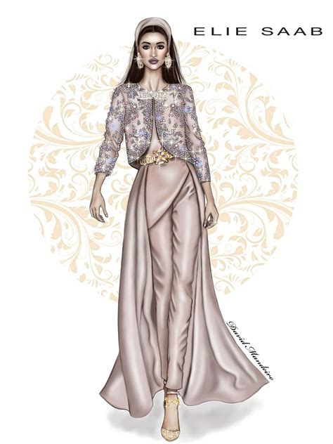 Elie Saab Haute Couture By David Mandeiro Fashion Illustration