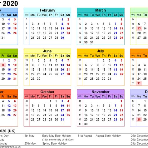 Printable Calendar Uk 2020 Avnitasoni