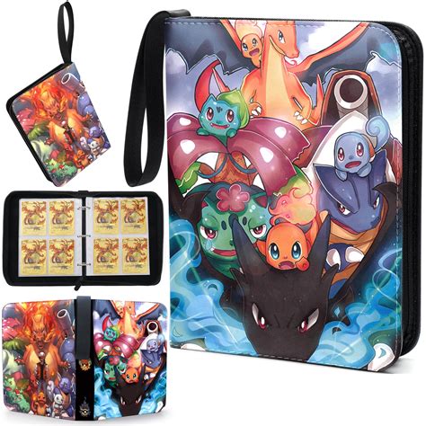 Trading Card Binder For Pokemon Olexman 4 Pocket Album Holder Binder