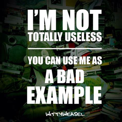 Im Not Totally Useless You Can Use Me As A Bad Example Share If You Like Funny Posters