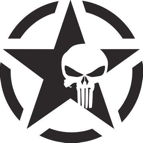 Jeep Willy Army Star Punisher Vinyl Decal Decals N More