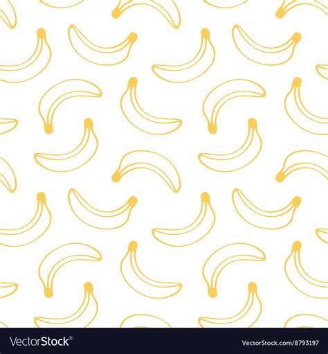 Doodle Banana Seamless Pattern Background Vector Image