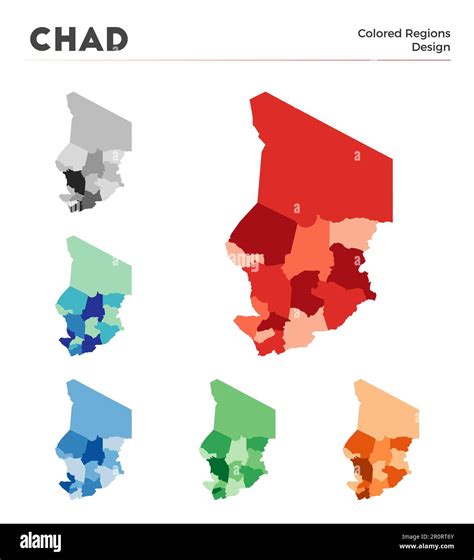 Chad Map Collection Borders Of Chad For Your Infographic Colored