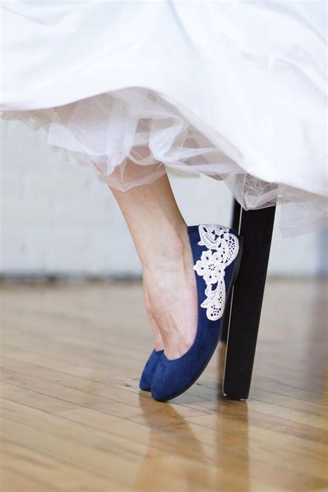 Navy Blue Bridal Ballet Flatswedding Shoeslow Wedding Shoesnavy