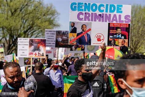 Members Of The Ethiopian Community March To Protest The Continuing