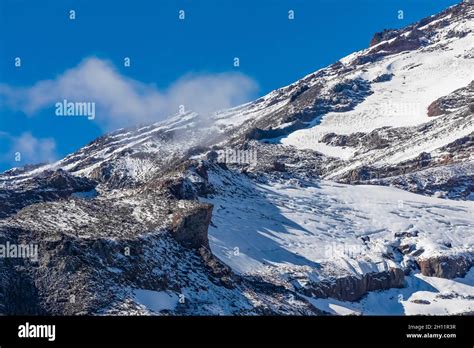 October Snow Comes To The Glaciers And Steep Slopes Of Mount Rainier Paradise Area Of Mount