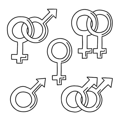 Premium Vector Doodle Line Male And Female Symbols Sexual Orientation