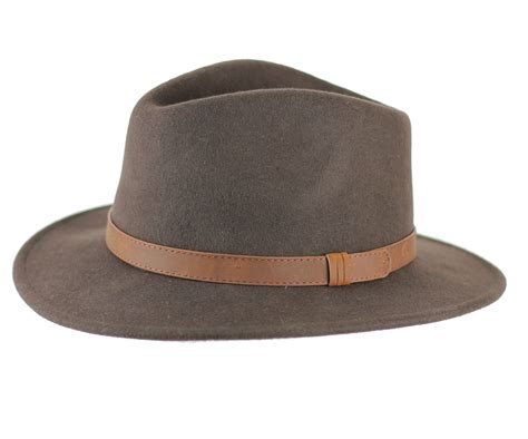 Unisex Mens Women Vintage 100 Felt Wool Wide Brim Crushable Fedora Hat